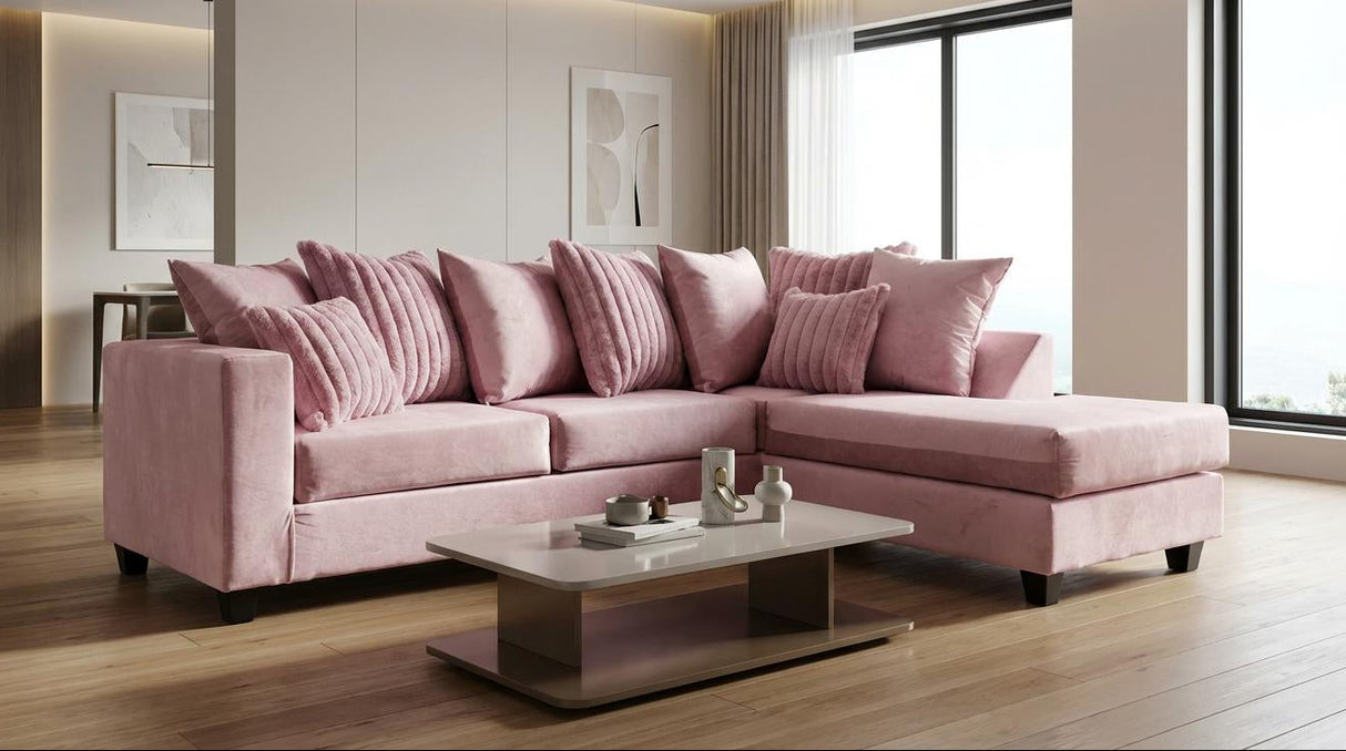 Kora Pink 2-Piece Right Arm Facing (RAF) Sectional by New Era Innovations at Eve Furniture