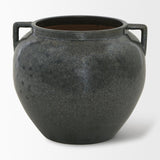 Kora Short Dark Metallic Double Ear Vase by Mercana at Eve Furniture