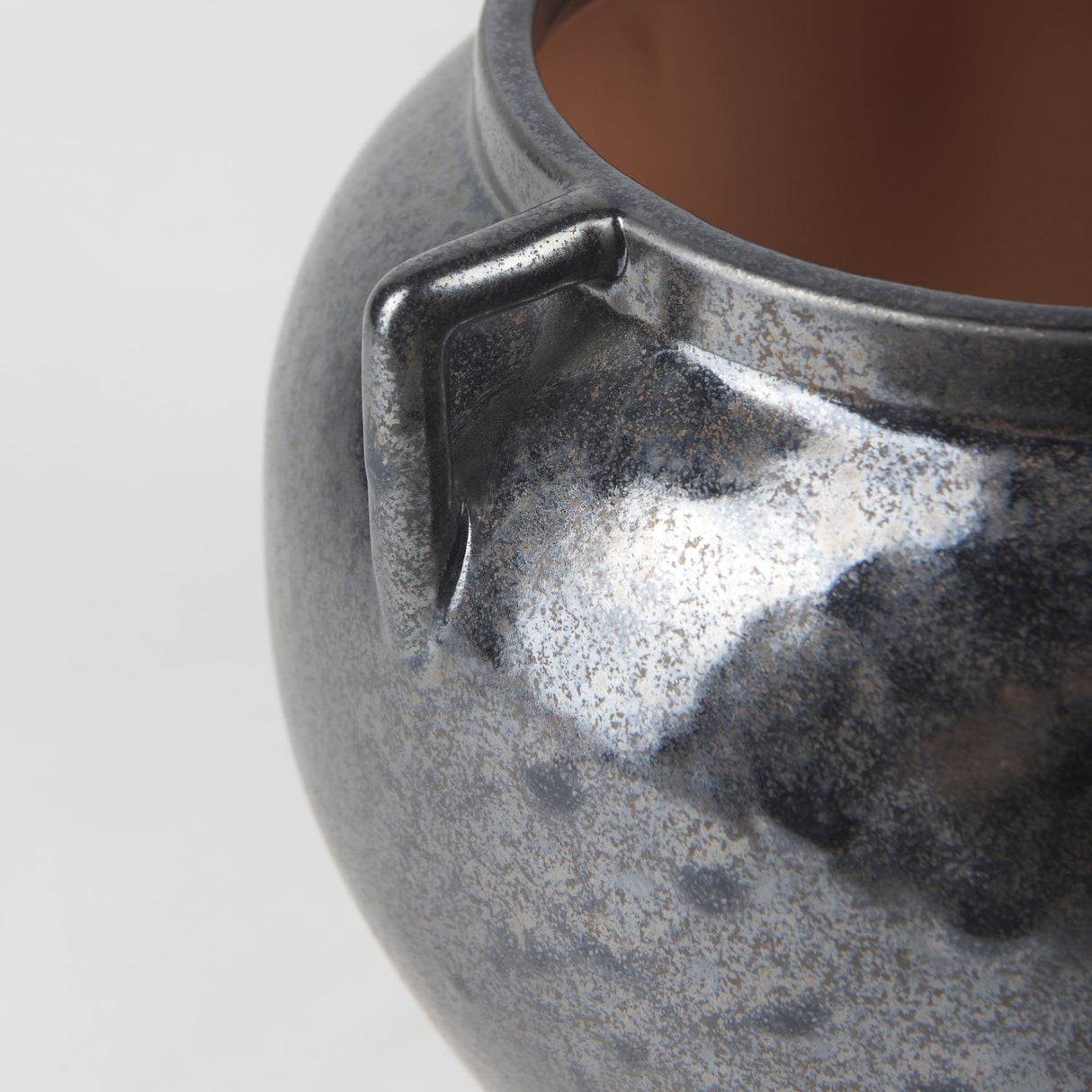 Kora Short Dark Metallic Double Ear Vase by Mercana at Eve Furniture