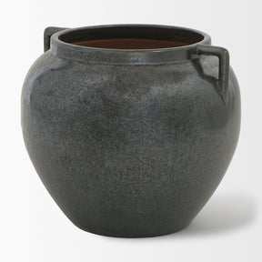 Kora Short Dark Metallic Double Ear Vase by Mercana at Eve Furniture