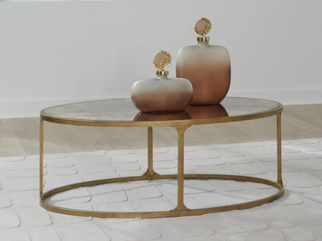 Korajane Antique Gold Coffee Table by Ashley at Eve Furniture