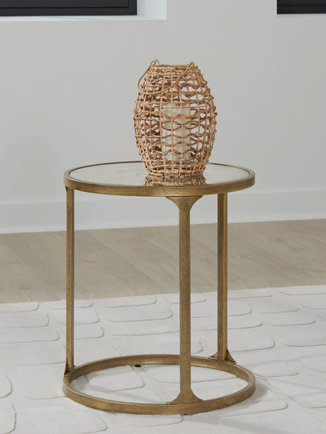 Korajane Antique Gold End Table by Ashley at Eve Furniture