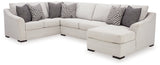 Koralynn Stone 3-Piece RAF Sectional with Ottoman by Ashley at Eve Furniture