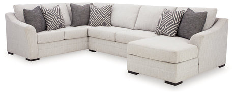 Koralynn Stone 3-Piece RAF Sectional with Ottoman by Ashley at Eve Furniture