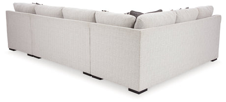 Koralynn Stone 3-Piece RAF Sectional with Ottoman by Ashley at Eve Furniture