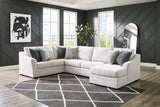 Koralynn Stone 3-Piece RAF Sectional with Ottoman by Ashley at Eve Furniture