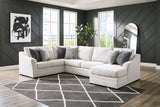 Koralynn Stone 3-Piece RAF Sectional with Ottoman by Ashley at Eve Furniture