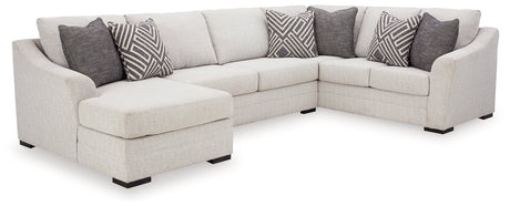 Koralynn Stone 3-Piece LAF Sectional with Ottoman by Ashley at Eve Furniture