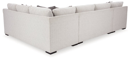 Koralynn Stone 3-Piece LAF Sectional with Ottoman by Ashley at Eve Furniture