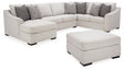 Koralynn Stone 3-Piece LAF Sectional with Ottoman by Ashley at Eve Furniture