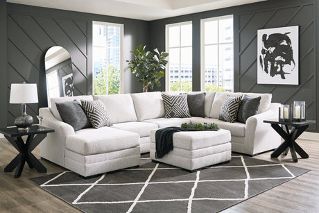Koralynn Stone 3-Piece LAF Sectional with Ottoman by Ashley at Eve Furniture