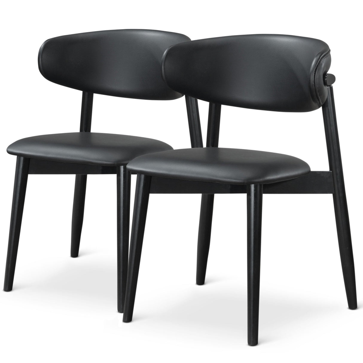 Korbin Black Vegan Leather Dining Chair (Set Of 2) by Ashcroft Imports at Eve Furniture