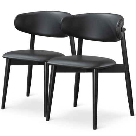 Korbin Black Vegan Leather Dining Chair (Set Of 2) by Ashcroft Imports at Eve Furniture