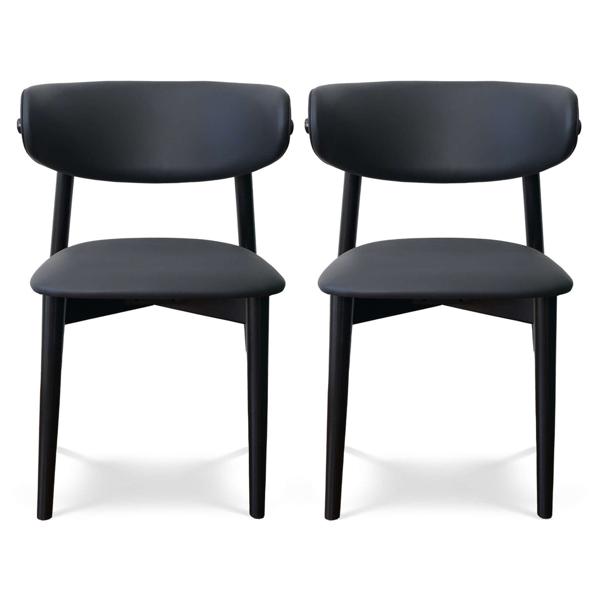 Korbin Black Vegan Leather Dining Chair (Set Of 2) by Ashcroft Imports at Eve Furniture