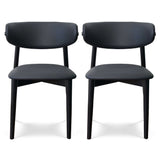 Korbin Black Vegan Leather Dining Chair (Set Of 2) by Ashcroft Imports at Eve Furniture