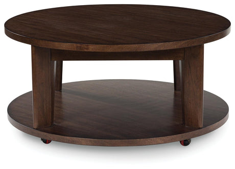 Korestone 2 Dark Brown Coffee Table by Ashley at Eve Furniture