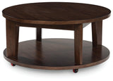 Korestone 2 Dark Brown Coffee Table by Ashley at Eve Furniture