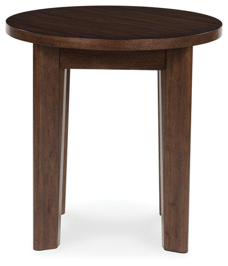 Korestone 2 Dark Brown End Table by Ashley at Eve Furniture