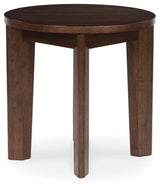 Korestone 2 Dark Brown End Table by Ashley at Eve Furniture