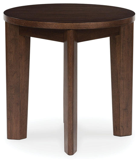 Korestone 2 Dark Brown End Table by Ashley at Eve Furniture