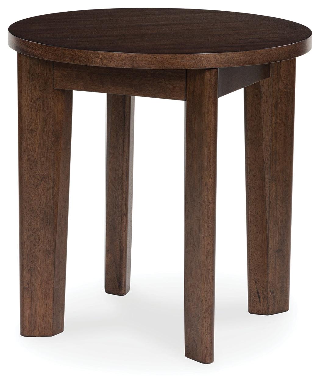 Korestone 2 Dark Brown End Table by Ashley at Eve Furniture