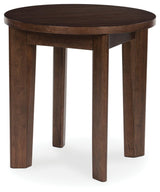 Korestone 2 Dark Brown End Table by Ashley at Eve Furniture