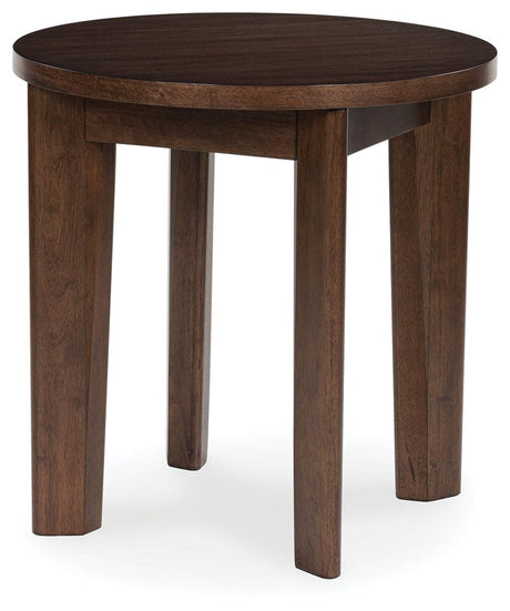 Korestone 2 Dark Brown End Table by Ashley at Eve Furniture