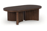 Korestone Coffee Table and 2 End Tables by Ashley at Eve Furniture