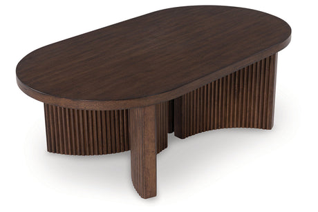 Korestone Coffee Table and 2 End Tables by Ashley at Eve Furniture
