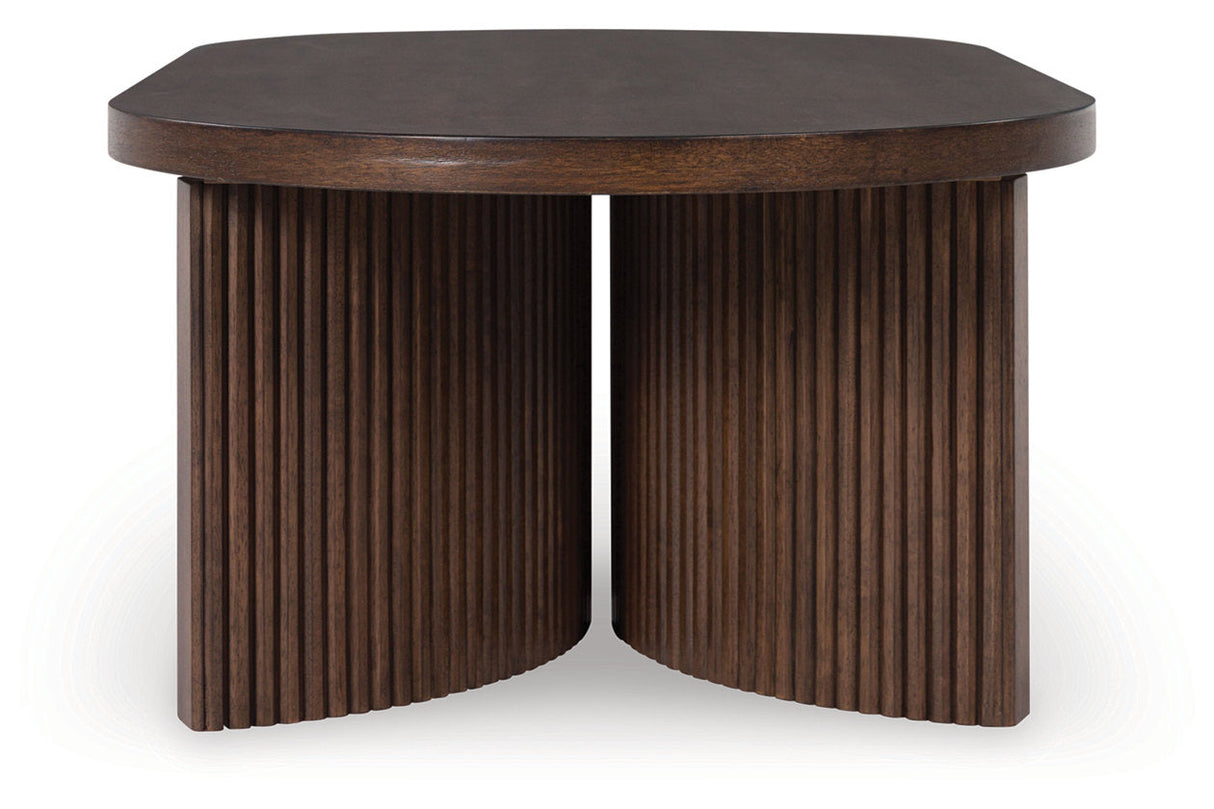 Korestone Coffee Table and 2 End Tables by Ashley at Eve Furniture