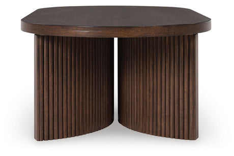 Korestone Coffee Table and 2 End Tables by Ashley at Eve Furniture
