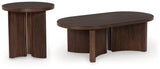 Korestone Coffee Table with 1 End Table in Dark Brown by Ashley at Eve Furniture