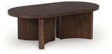 Korestone Coffee Table with 1 End Table in Dark Brown by Ashley at Eve Furniture