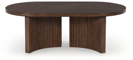 Korestone Coffee Table with 1 End Table in Dark Brown by Ashley at Eve Furniture