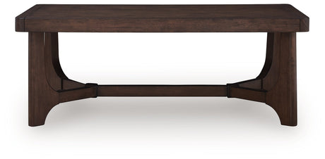 Korestone Dark Brown Coffee Table by Ashley at Eve Furniture