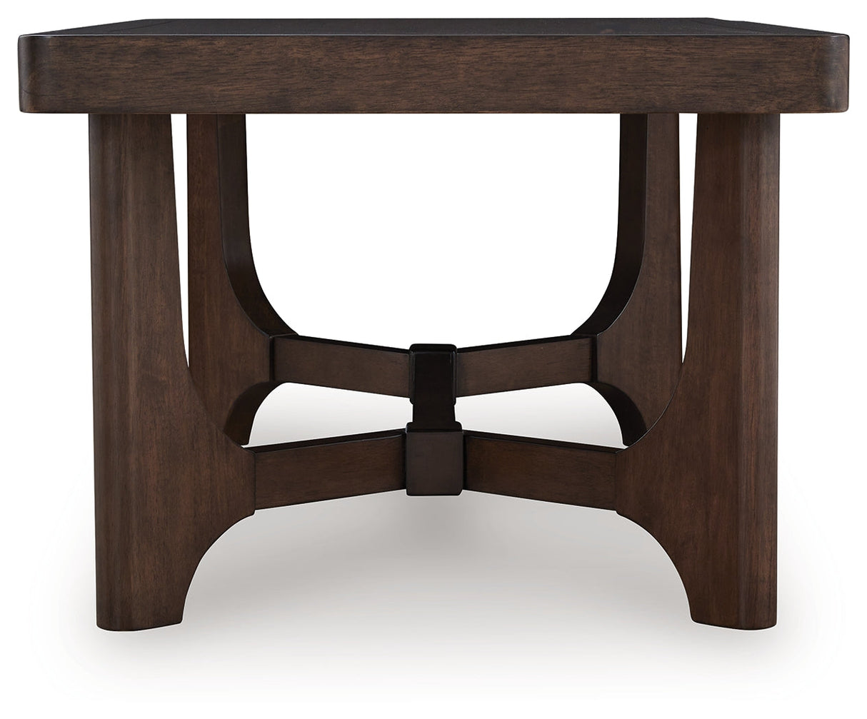 Korestone Dark Brown Coffee Table by ASHLEY FURNITURE at Eve Furniture