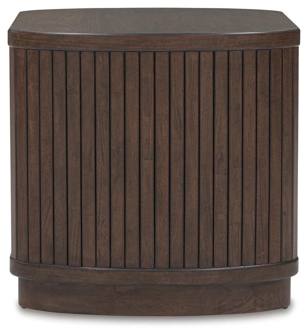 Korestone Dark Brown End Table by Ashley at Eve Furniture