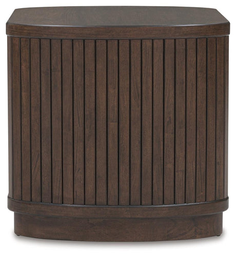 Korestone Dark Brown End Table by Ashley at Eve Furniture