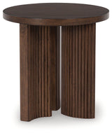 Korestone Dark Brown End Table by Ashley at Eve Furniture