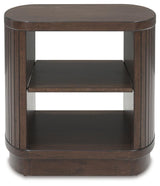 Korestone Dark Brown End Table by Ashley at Eve Furniture