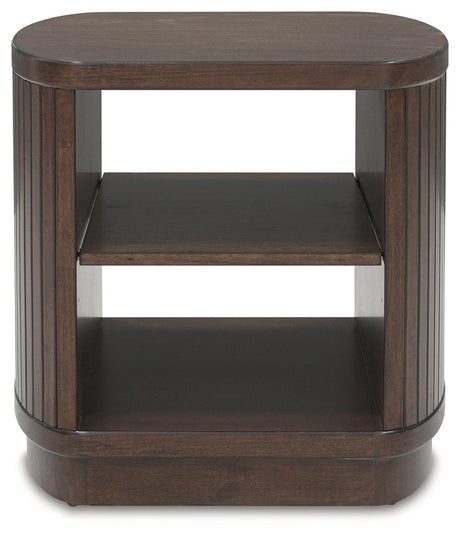 Korestone Dark Brown End Table by Ashley at Eve Furniture