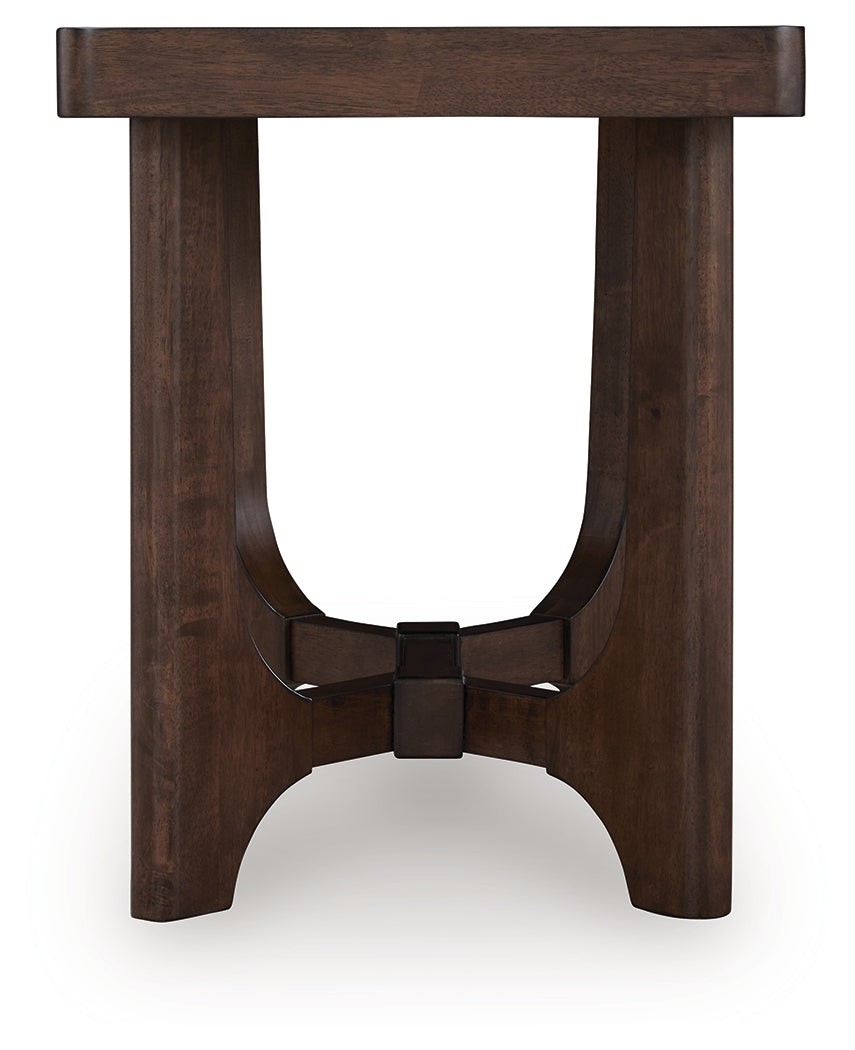 Korestone Dark Brown End Table by Ashley at Eve Furniture