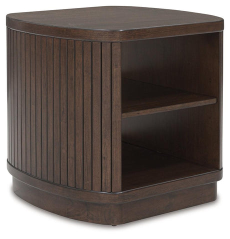 Korestone Dark Brown End Table by Ashley at Eve Furniture