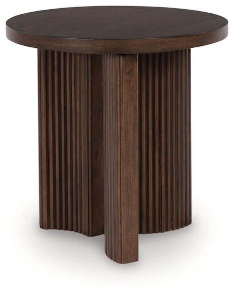 Korestone Dark Brown End Table by Ashley at Eve Furniture