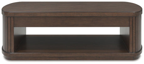 Korestone Dark Brown Lift-Top Coffee Table by Ashley at Eve Furniture