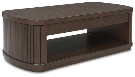 Korestone Dark Brown Lift-Top Coffee Table by Ashley at Eve Furniture