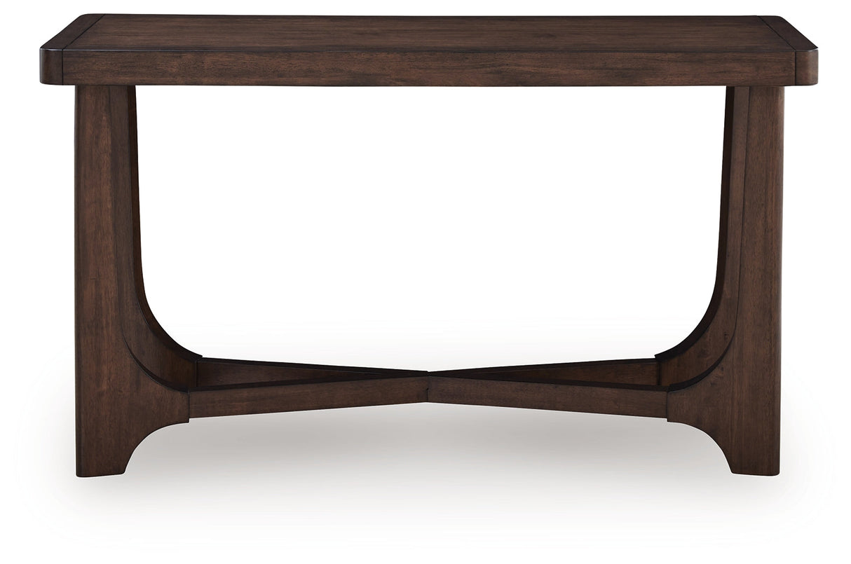 Korestone Dark Brown Sofa Table by Ashley at Eve Furniture