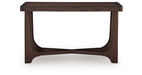 Korestone Dark Brown Sofa Table by Ashley at Eve Furniture