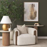 Kornelia Soft Oatmeal Fabric Barrel Accent Chair by Mercana at Eve Furniture