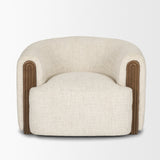 Kornelia Soft Oatmeal Fabric Barrel Accent Chair by Mercana at Eve Furniture